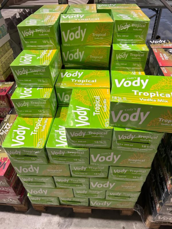 Vody vodka tropical 18% 24x25cl